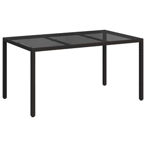 vidaXL Mesa de Jard&iacute;n Negro 150 x 90 x 75 cm rat&aacute;n sint&eacute;tico