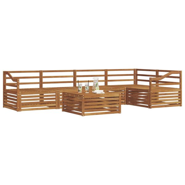vidaXL Conjunto de sof&aacute;s de exterior 6 pcs Natural