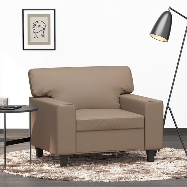 vidaXL Sill&oacute;n cuero sint&eacute;tico color capuchino 60 cm