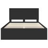 vidaXL Estructura de cama Negro 150 x 200 cm Madera de pino macizo