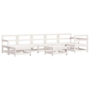 vidaXL Juego de muebles de jard&iacute;n 8 piezas madera maciza pino blanco