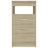 vidaXL Cajonera de madera contrachapada color roble Sonoma 40x50x76 cm