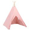 vidaXL Tienda tipi ni&ntilde;os y bolsa piel de melocot&oacute;n rosa 120x120x150cm