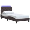 vidaXL Estructura de cama con LED sin colch&oacute;n marr&oacute;n oscuro 80x200 cm