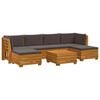 vidaXL 7 uds. Conjunto de sof&aacute;s de exterior Madera de Acacia S&oacute;lida