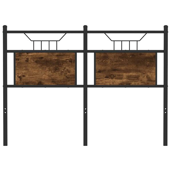 vidaXL Cabecero de repuesto de madera de ingenier&iacute;a y acero roble ahumado 120 cm