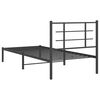 vidaXL Estructura cama sin colch&oacute;n con cabecero metal negro 90x200 cm