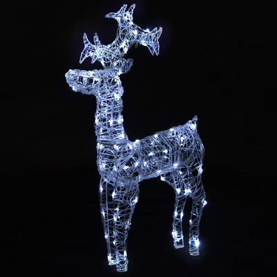 vidaXL Reno de Navidad 90 LED acrílico 60x16x100 cm