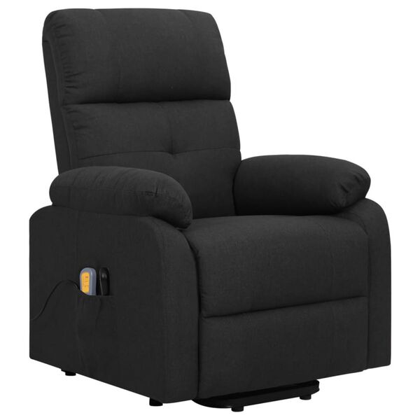 vidaXL Sillón de masaje elevable tela negro