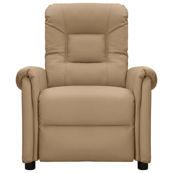 vidaXL Sill&oacute;n de masaje el&eacute;ctrico cuero sint&eacute;tico color capuchino