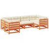vidaXL Set de sof&aacute;s jard&iacute;n 6 pzas con cojines madera pino marr&oacute;n cera