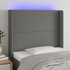 vidaXL Cabecero con LED de tela gris oscuro 83x16x118/128 cm