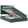 vidaXL Cama con almacenamiento y colch&oacute;n Verde oscuro 140 x 190 cm
