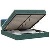vidaXL Cama tipo otomana con colch&oacute;n y LED Verde oscuro 140 x 200 cm