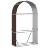 vidaXL Le&ntilde;ero de acero galvanizado marr&oacute;n 120x45x210 cm