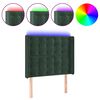 vidaXL Cabecero con LED de terciopelo verde oscuro 93x16x118/128 cm