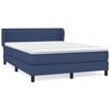 vidaXL Cama box spring con colch&oacute;n tela azul 140x190 cm
