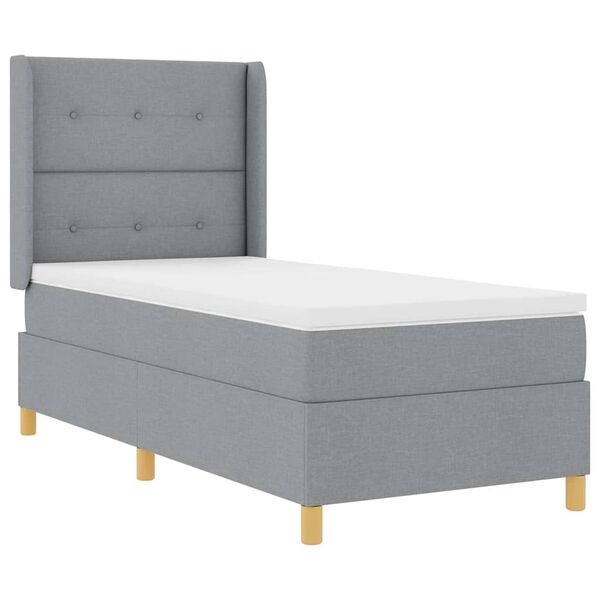 vidaXL Cama tipo Box Spring con colch&oacute;n Gris Claro 140 x 200 cm tela
