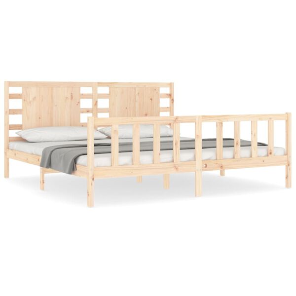 vidaXL Estructura de cama sin colch&oacute;n madera maciza de pino 200x200 cm