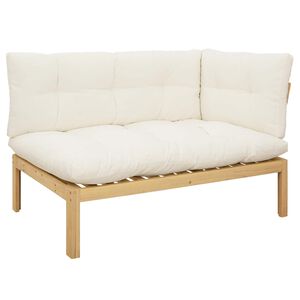 vidaXL Unidad Sof&aacute; Esquinero Acacia Claro y Crema Madera de acacia