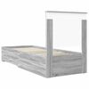 vidaXL Estructura de cama con cabecera Gris Sonoma y Plata 70 x 190 cm