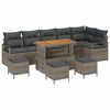 vidaXL Conjunto de sof&aacute; de jard&iacute;n 10 uds. 9-N&uacute;mero de plazas Gris