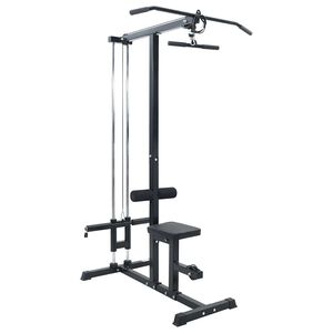 vidaXL M&aacute;quina de jal&oacute;n al pecho Manual Negro 110 x 70 x 187 cm