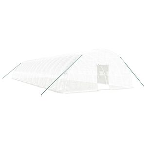 vidaXL Invernadero con estructura de acero blanco 108 m&sup2; 18x6x2,85 m