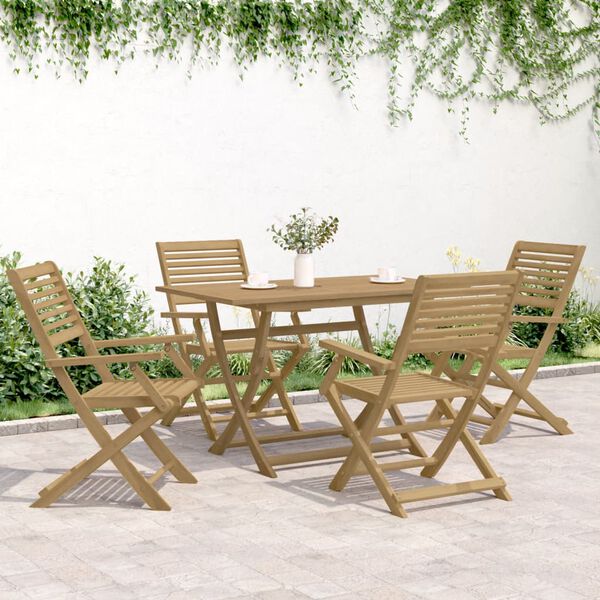 vidaXL Juego de comedor para jardín 7 piezas madera maciza acacia