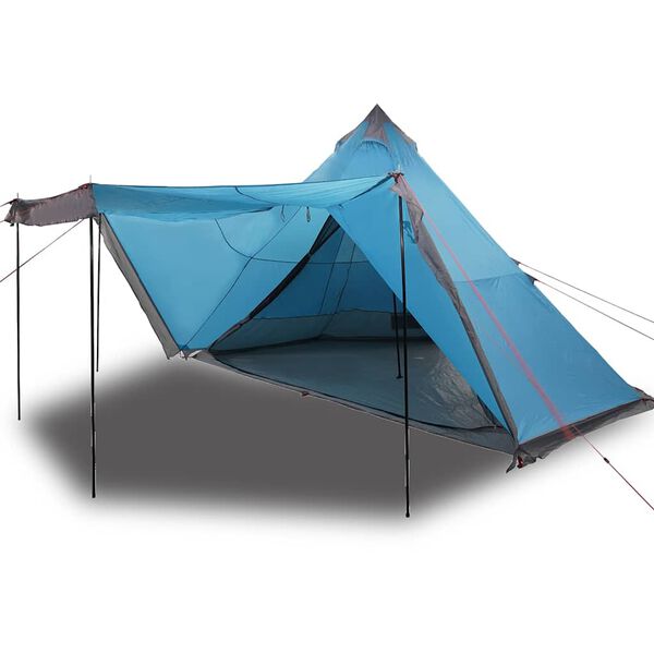 vidaXL Tienda de campa&ntilde;a familiar tipi 8 personas impermeable azul