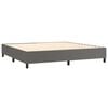 vidaXL Cama box spring con colch&oacute;n cuero sint&eacute;tico gris 200x200 cm