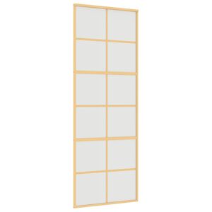 vidaXL Puerta corredera dorada vidrio ESG esmerilado aluminio 76x205cm