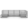 vidaXL Muebles de jard&iacute;n 6 piezas gris madera de pino maciza