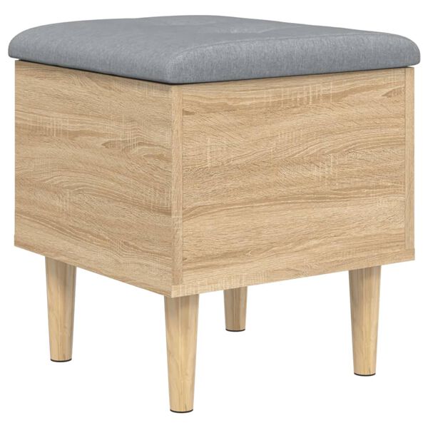 vidaXL Banco con almacenaje madera ingenier&iacute;a roble Sonoma 42x42x46 cm
