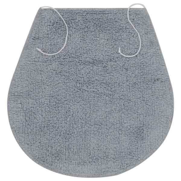 vidaXL Conjunto de alfombrillas de ba&ntilde;o de tela 3 piezas gris