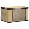 vidaXL Caja de almacenamiento con ventana lateral transparente Crema