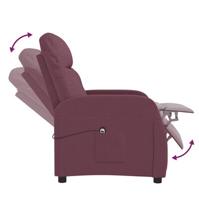 vidaXL Sillón reclinable eléctrico de tela morado