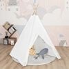 vidaXL Tienda tipi ni&ntilde;os y bolsa piel melocot&oacute;n blanco 120x120x150cm