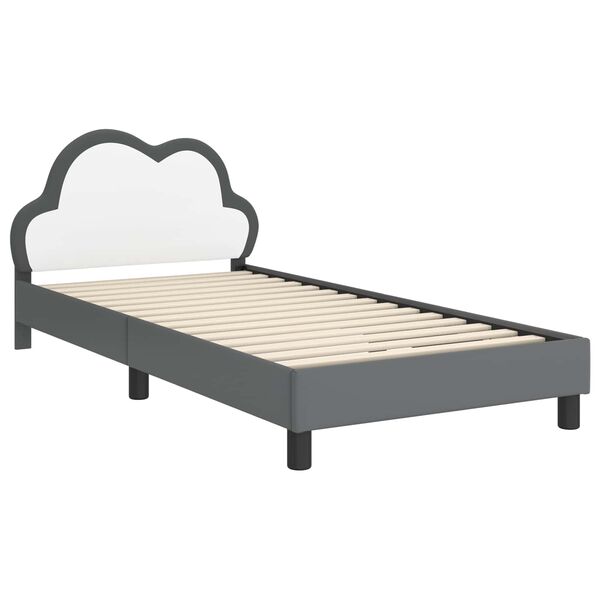 vidaXL Estructura de cama con cabecera Gris Claro 80 x 200 cm PU