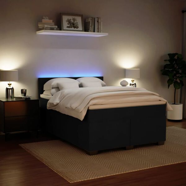 vidaXL Cama box spring con colch&oacute;n terciopelo negro 160x200 cm