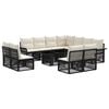 vidaXL Conjunto de sof&aacute;s de jard&iacute;n 12 uds. Negro y Blanco Crema