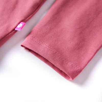 Camiseta infantil de manga larga rosa envejecido 92