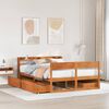 vidaXL Estructura de cama sin colch&oacute;n madera maciza marr&oacute;n 120x190 cm