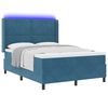 vidaXL Cama con Box Spring LED y Colch&oacute;n Azul 140 x 190 cm Terciopelo
