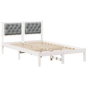vidaXL Estructura de cama con cabecera Gris Claro 120 x 200 cm