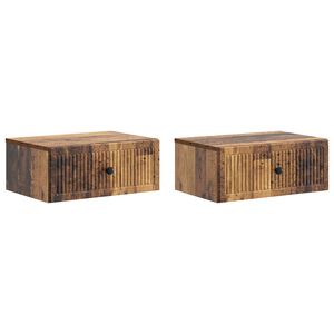 vidaXL Armario de Noche 2 pcs Madera envejecida 49 x 34,5 x 20 cm
