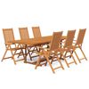 vidaXL Juego de comedor de jard&iacute;n 7 piezas madera maciza de acacia 160-240 cm
