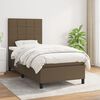 vidaXL Cama box spring con colch&oacute;n tela marr&oacute;n oscuro 90x190 cm
