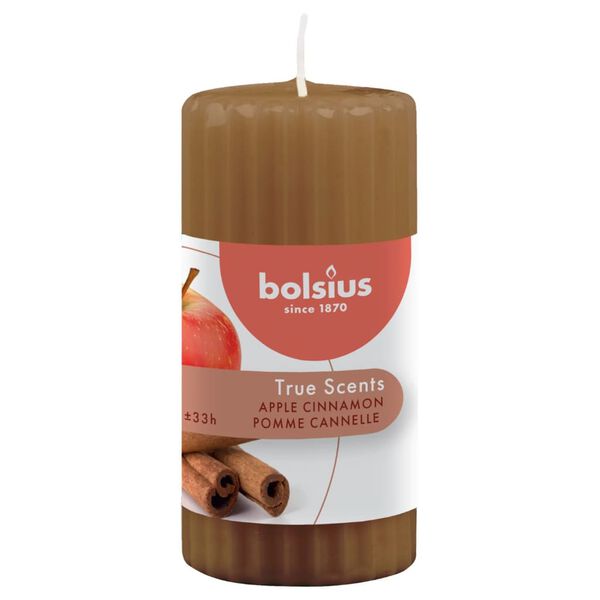 Bolsius Velas arom&aacute;ticas acanaladas 6 uds manzana canela 120x58 mm
