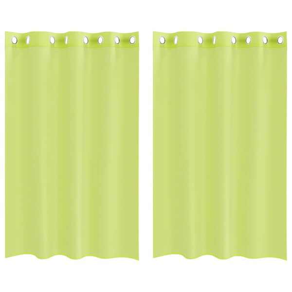Cortinas de gasa con ojales vidaXL 2 uds verde manzana 140x175 cm